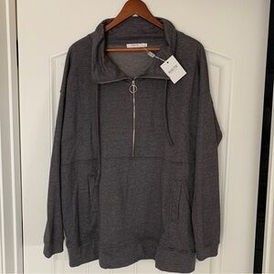 Haute Edition‎ Gray Long Sleeve 1/2 Zip Pullover Sweatshirt Women’s Size 1X